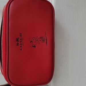 Coach red snoopy crossbody
